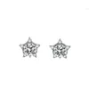 Högkvalitativ passdiamanttestare Moissanite örhängen 925 Sterling Silver Fine Jewelry Star Stud for Girl Gift