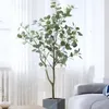 Decorative Flowers Artificial Plant Bonsai Eucalyptus Tree Indoor Living Room Nordic On-the-Ground Green Fake Trees Ornaments