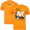 남자 티셔츠 물병 케이지 24 New F1 Suit McLaren Racing 팀 라운드 넥 짧은 슬리브 땀을 흘리기 봄/여름 남자 캐주얼 마모 Z06S