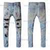 106 Amirs Uomo Donna Designer Jeans Distressed Strappato Biker Slim Straight Denim per Uomo S Stampa Army Fashion Mans Skinny Pants 749