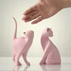 Christmas Decorations Arrival Pink Cat Home Decoration Creative Cat Statue Living Room Bedroom Desktop Decoration Resin Sculpture Craft Gift 231207