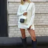 Women's Sweaters Autumn And Winter Fashion High Neck Flare Sleeves Slim Fit Solid Color Knitted Sweater For Women 2024