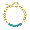 Strand ccgood naturliga turkoisar armband för kvinnor chunky armband guld pläterade 18 k högkvalitativa minimalistiska smycken pulseras mujer