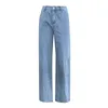 Kvinnors jeans kvinnor jeans breda byxor cowboy fast färg hög midja raka ben jeans byxor y2k raka grundbyxor överdimensionerade denim jeans 231207