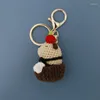 Keychains Knitting Kapibala Handmaking Cute Capybara Doll Crochet Keyrings For Car Keys Accessories Creative Knitted Kechains