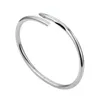 Classic Bangles Nail Bracelet Gold Silver Titanium Steel Cuff Bangle Lnlay Love Cz Bracelets Womens Mens Designer Jewelry