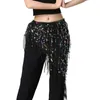 Stage Wear Women Sexy Belly Dance Hip Scarf Wrap Sequins Tassels Belts