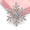 Mode flocon de neige broches scintillant cristal strass grande broche femmes robe manteau vêtements épingles bijoux cadeau accessoires