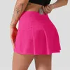 Lu Shorts Lemon Align Pace Rival Mid-rise Skirt Lightweight Sweat-wicking Golf Tennis Running Skirts with Side Drop-in Pockets and Secure Back Pocket