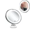 Miroirs compacts Miroir de maquillage flexible miroirs grossissants 10x avec miroir LED chargement USB miroirs cosmétiques de table à écran tactile éclairé par 14 LED 231202