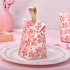 Geschenkpapier Kreative Rosa Box Französisch Tragbare Kirschblüten Hochzeit Süßigkeiten Tasche Baby Dusche Verpackung Papier Bevorzugungskästen Großhandel