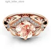 Solitaire Ring Vintage Diamond 18K Rose Gold Ring Gemstone Wedding Ring for Women Pure Topaz Bague Anel Jewelry Anillos de Bizuteria Gemstone YQ231207