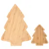 Set di stoviglie 2 vassoi per antipasti in legno Piatti di sashimi giapponese Piatto a forma di albero di Natale Sushi