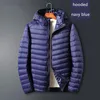 Jaquetas masculinas inverno fino para baixo jaqueta moda quente dobrável impermeável à prova de vento respirável outerwear grande tamanho masculino hoodie 231206