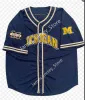 College Baseball Wears College NCAA Custom Stitched Michigan Wolverines College Baseball Jersey 16 Barry Larkin ALEC RENNARD Jim Abbott Don