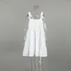 Casual klänningar bekväm bomull vit klänning u nack slip kvinnor 2023 sommar hemkläder kvinnlig vestidos