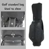 Sacos de golfe boné de golfe universal chapéu capa ajustável snap prendedor material de couro pu 231207