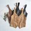 Jackor 2023 Baby Waistcoat For Girls Boys Kids Vest Solid Sleeveless Children Faux Leather Outer Wear Jacket Autumn