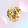 Fashion Hip Hop Gold Color Finger Ring Men039S Punk Style Ring Band Cool Lion Head Ring Mannelijke sieraden 8137893899