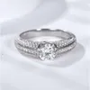 Hoge kwaliteit luxe heren 925 sterling zilver 1ct 2ct moissanite diamanten ring dames bruidspaar