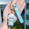 Creative cartoon character panda dolls key chain men women exquisite lovely bag pendant cute party gift black car key chain