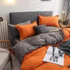 Set di biancheria da letto set di colori solidi arancione grigio arancione a doppia dimensione a doppia dimensione cuscino di copertura del piumino senza ripieno per bambini tessili per la casa per adulti