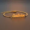 Braccialetti con ciondoli Bracciale con nome personalizzato personalizzato Braccialetti in acciaio inossidabile Catena cubana fatta a mano con scritta a mano incisa NK Bracciale regalo 231207