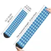 Chaussettes pour hommes Crazy Sock pour hommes Blue Diamond Argyle Motif Autocollant Hip Hop Harajuku Happy Seamless Boys Crew