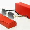 Herren-Designer-Sonnenbrille für Damen, natürliches Holz, randlos, Panther-Leoparden-Goldrahmen, Carti-Brille, Büffelhorn, Lunettes, modische große Brille