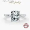 Solitaire Ring Ailmay 925 STERLING Gümüş Klasik Lüks Dikdörtgen Shiny 5a Açık Zirkon Parmak Yüzüğü Kadınlar İçin Düğün Nişan Takı Hediyesi YQ231207