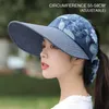 Visors Summer Sun Hat Flower Visor Caps Female Scalable Brim Empty Top Baseball Cap UV Protection Beach Outdoor Folding Hats Women