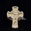 Top Quality Vvs Round Cut Moissanite Ring for Men Gold Plated 925 Sterling Silver Iced Out Jesus Cross Unisex