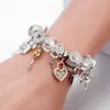 Charm Bracelets VIOVIA Design Adjustable Lobster Clasps Color Silver Key & Lock Pendant Charms Beaded Bracelet Jewelry Making Gift For Women