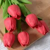 Decorative Flowers 6pcs Tulip Artificial Bouquet PU Fake Flower Wedding Ceremony Decor Mariage 34cm Plant Home Decoration