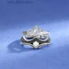 Pierścień Solitaire Silvology Real 925 srebrna księżniczka i rycerz pierścionki pary dla kobiet mężczyzn Crown Crown Retro 2022 BINDIND BIZDY PREZENT YQ231207