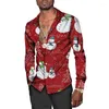 Casual overhemden voor heren 2023 Verkopen 3D-shirt met lange mouwen Kerstserie Hawaii Losse grote maat Herfst en winter