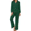 Kobietowa odzież snu Zielona koniczyka Shamrock Pikamas długie rękawy Irlandczycy St Patricks Dzień 2 sztuki zwykłe piżamę