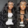 180DDDDDENSY HD BODY WAVE LACE PRONT WIGS Human Hair Lace Precked Plucked Lace Brazilian Black/Blonde/Red/Pink for Women