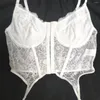 Tanques de mujer Mujeres Verano Sin respaldo Sexy Lace Camis Sheer Bustiers Moda coreana con correas Sin mangas con cuello en V Camiseta sin mangas Sin almohadilla en el pecho Corsé