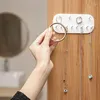 Jewelry Pouches 4PCS Self-Adhesive Wall Hanging Storage Hooks Display Organizer Earring Rings White