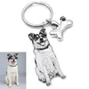 Nyckelringar Anpassad hund Urn Keychain Personlig Ashes Chain Cylinder Cremation Pet Memorial Ring PO Keepsakesmycken 231206