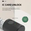 Smart Lock Smart Lock Cilindro Tuya BLE Europa Impronte digitali biometriche IC Card APP Buco della serratura Invisibile Dimensioni estensione fai da te Serrature elettroniche 231206