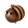 Decorative Objects Figurines Miniature year gift Decoration home Wood Sculpture Bee Desktop AccessoriesSolid Wood Toothpick Barrel Creative Cute Gift 231207