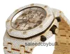 Orologi svizzeri di lusso da uomo Orologi da polso con movimento Audemar Pigue Orologio da uomo in oro rosa 18 carati Offshore 42 mm Brick Vs Diamond Watch 36,0 Ct 8QCZ