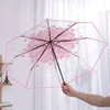 Umbrellas Romantic Transparent Clear Flowers Bubble Dome Cute Designer Goth Umbrella For Wind Heavy Rain Women Sun