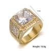 Bague de fiançailles de luxe pour hommes, bijoux en acier inoxydable 316, diamant Moissanite