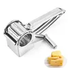 Ferramentas de queijo portátil de aço inoxidável ralador de queijo rotativo ferramenta de cozinha alho cenoura cortador slicer triturador moedor 231206