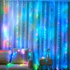 Christmas Decorations 3x1/3x2/3x Curtain LED String Garland Lights 16 Colors Remote Multi Modes With Hooks Light Home LED For Christmas Year 231207