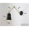 Vägglampa nordisk järn sväng lång arm ljus vardagsrum bredvid moderna LED -lampor sconce arandela apliques pared lampor wj1022 droppe Deliv Dhl9g