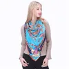 Szale lesida czysty jedwabny szalik Kobiety duże szale stole drzewa druk kwadratowe szaliki echarpes faulards femme bandanas 130*130 cm 1303 231204